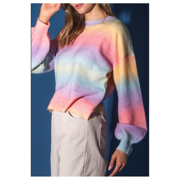NWT Very G Ombre Rainbow Sweater - Picture 2 of 3
